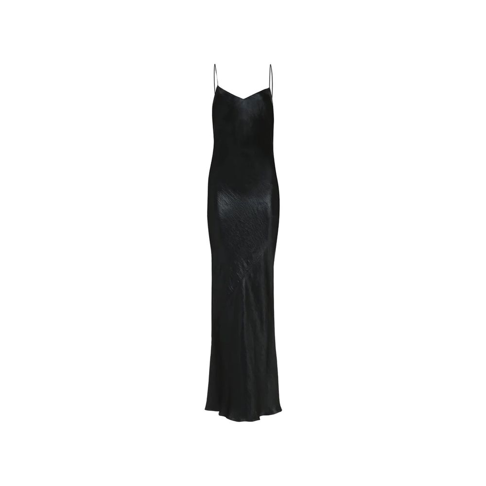 Robe longue Saint Laurent satin noir