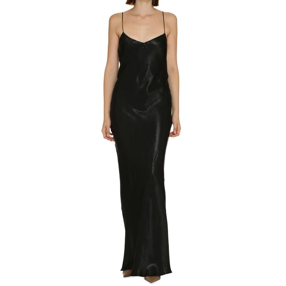 Robe longue Saint Laurent satin noir