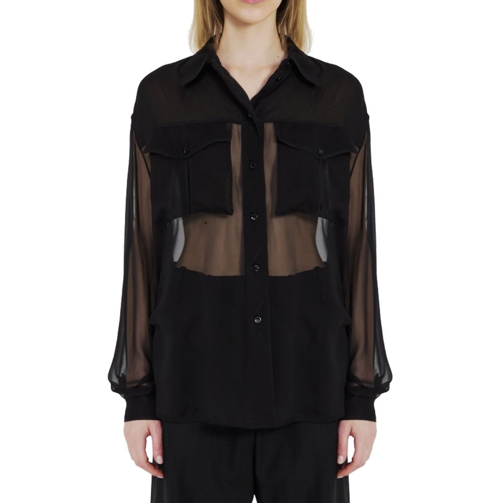 Chemise Saint Laurent en mousseline noire