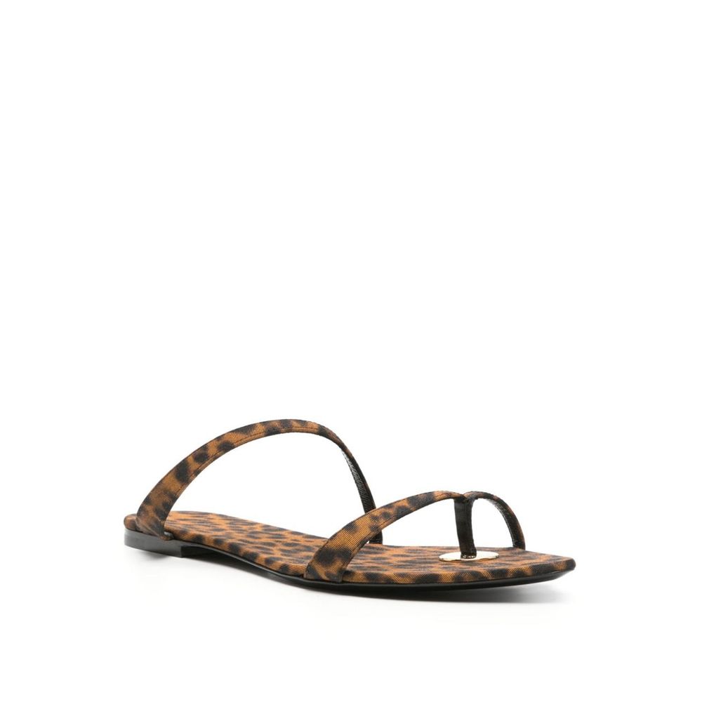 Sandales Saint Laurent Tanger marron léopard