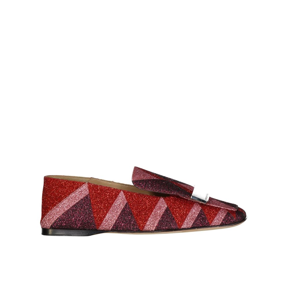 Loafers en cuir glitter italiennes argentées