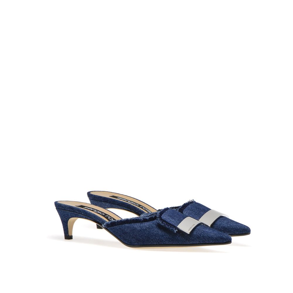 Mules Sergio Rossi Denim effet bleues