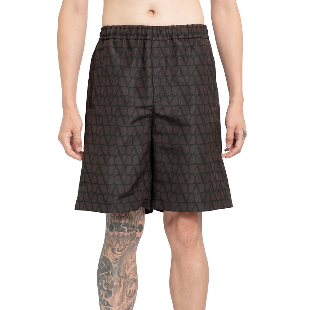 Shorts Logo en soie noirs