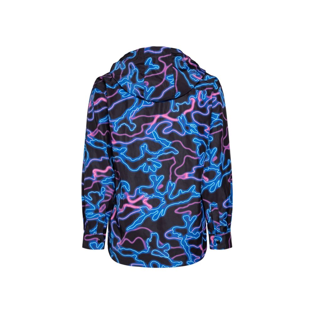 Veste à capuche imprimée hommes noire