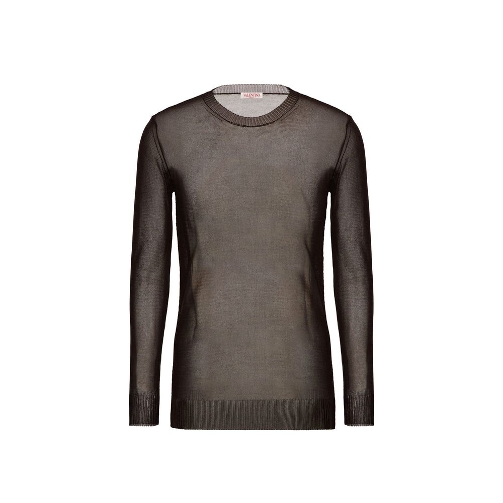 Pull semi-transparent Men cuir noir