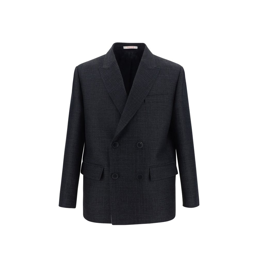 Veste Wool And Silk double boutonnée grise