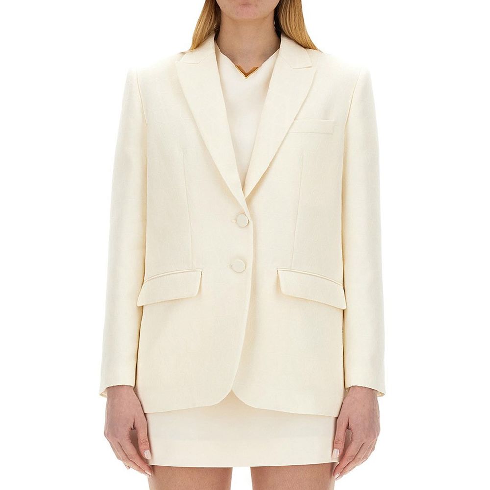 Veste Iconographe en laine et soie beige