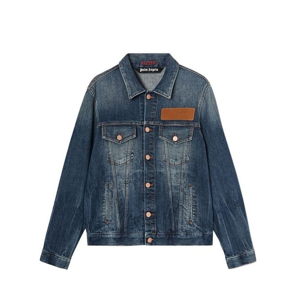 Veste en denim homme palmée bleue