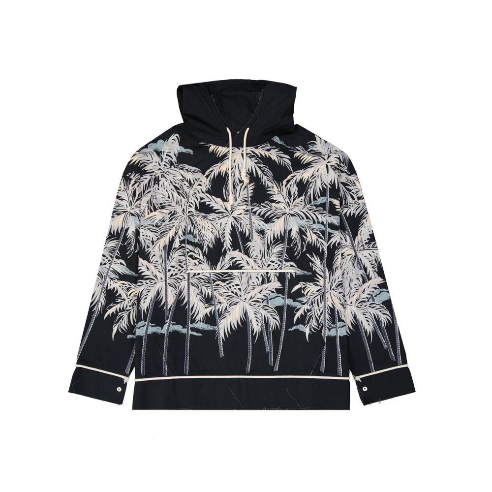 Chemise à capuche imprimée grise