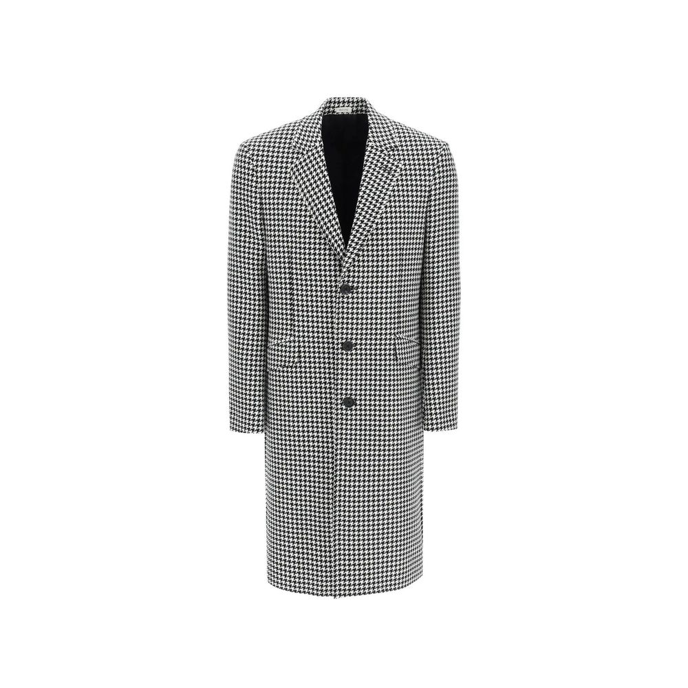 Manteau Alexander McQueen pied-de-poule noir et blanc