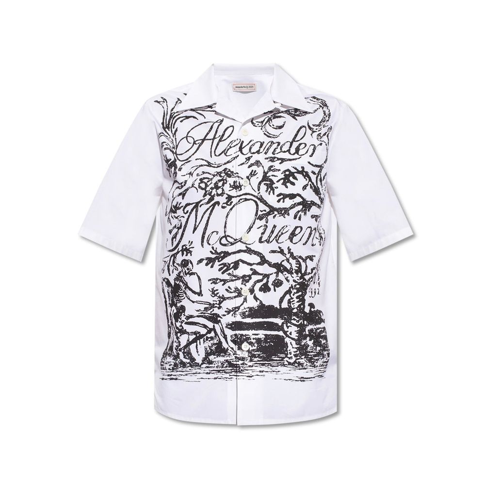 Chemise Alexander McQueen avec logo blanche