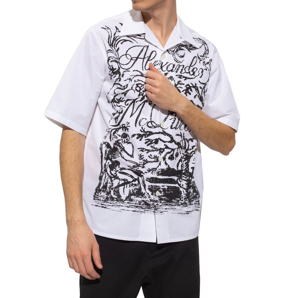 Chemise Alexander McQueen avec logo blanche