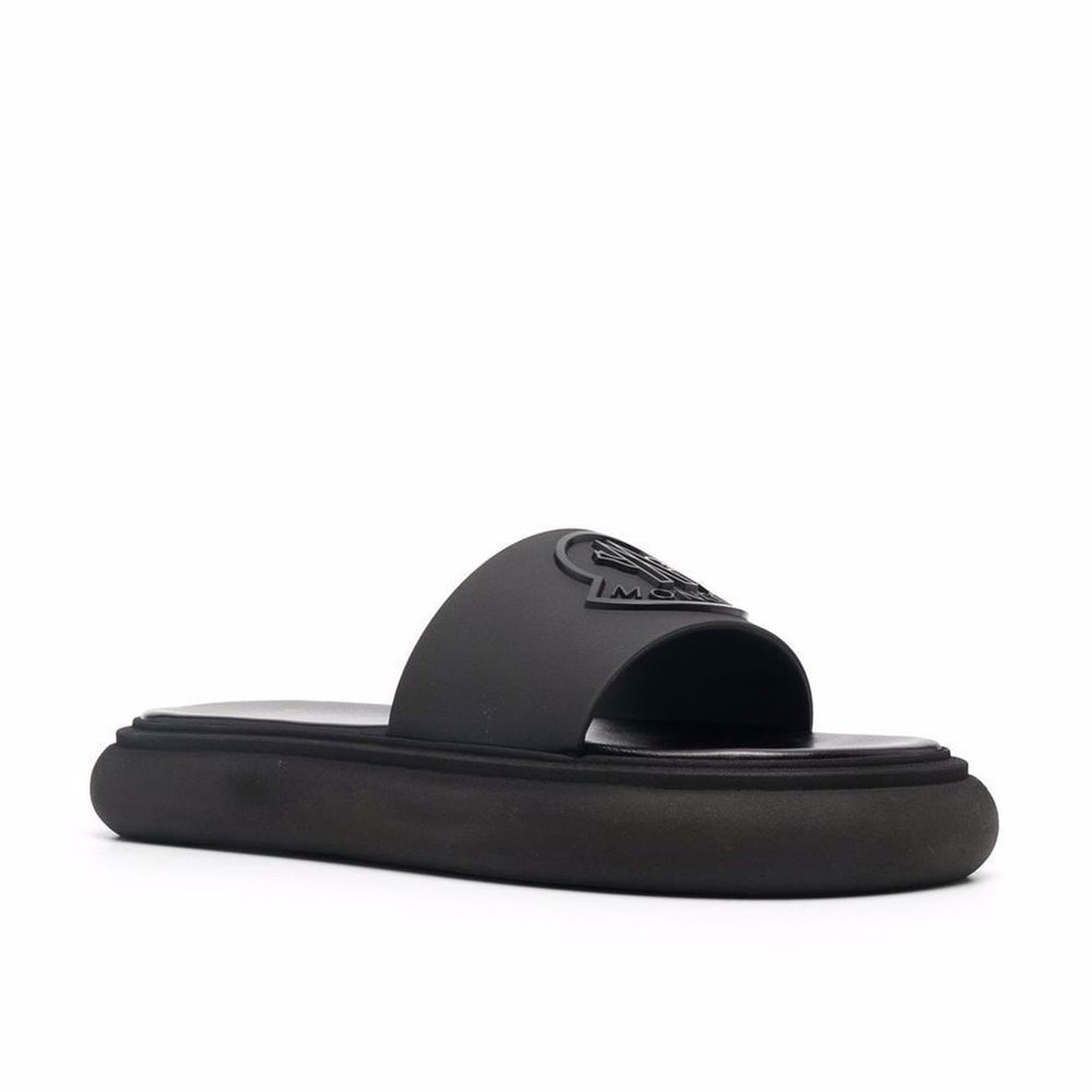 Sandales Moncler Logo noires