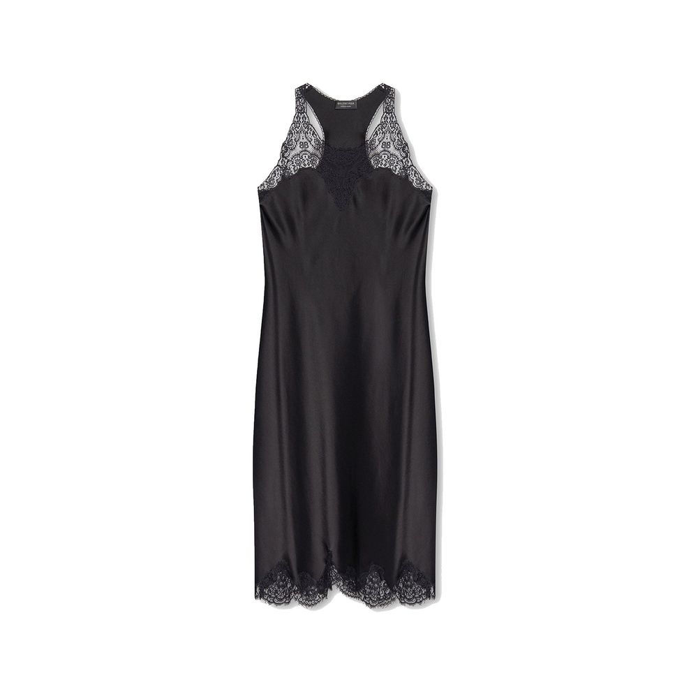 Robe midi satinée femme noire
