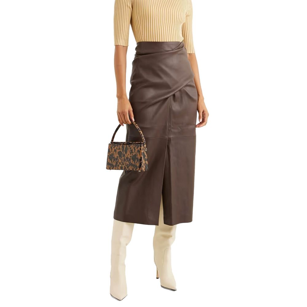 Jupe en cuir italienne noire