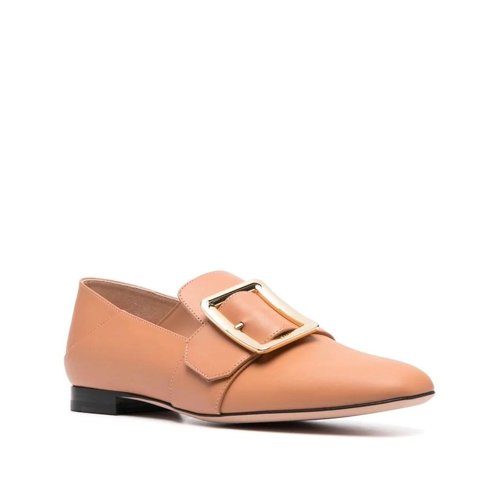 Loafers en cuir Made in Italy avec boucle dorée