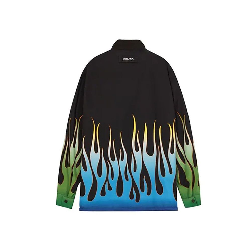 Veste Flame Print réversible noire