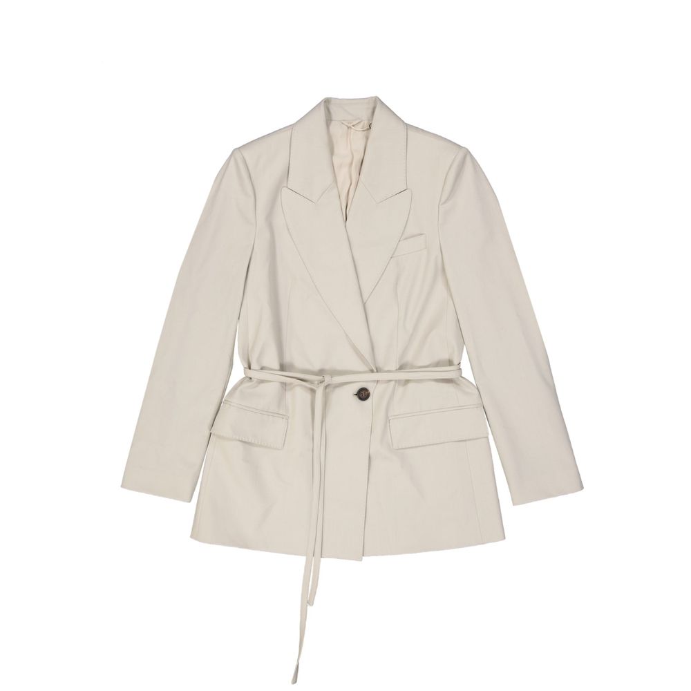 Veste femme en laine avec ceinture grise