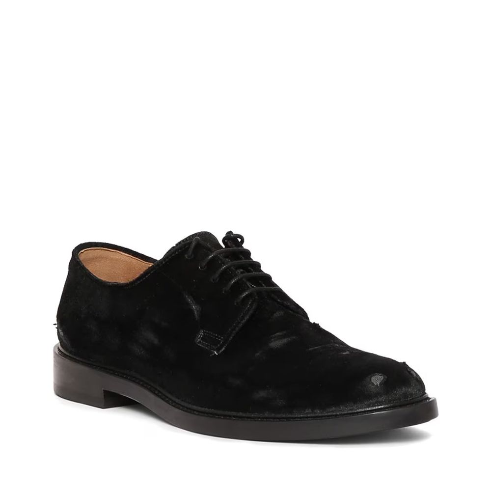 Chaussures Lacées Italiennes en Cuir Distressées Marron