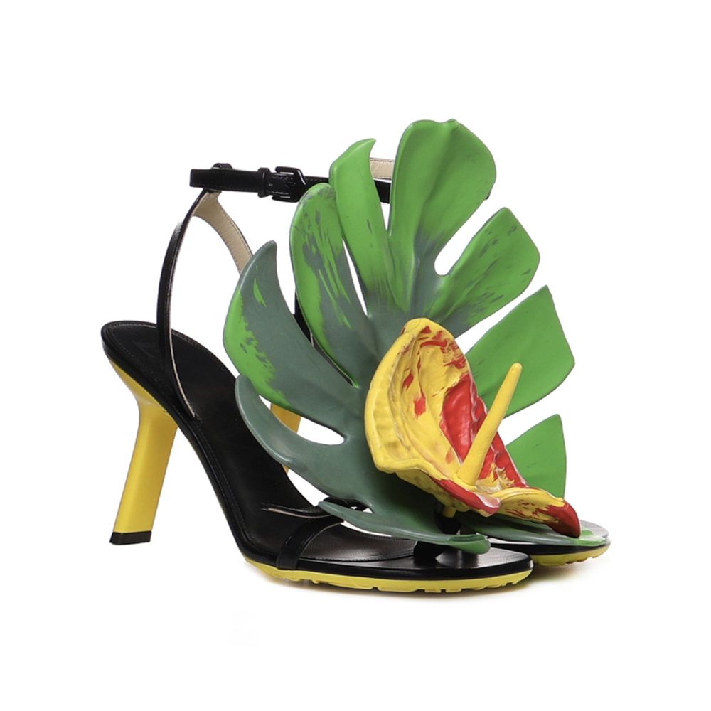 Sandales Petal Monstera noires
