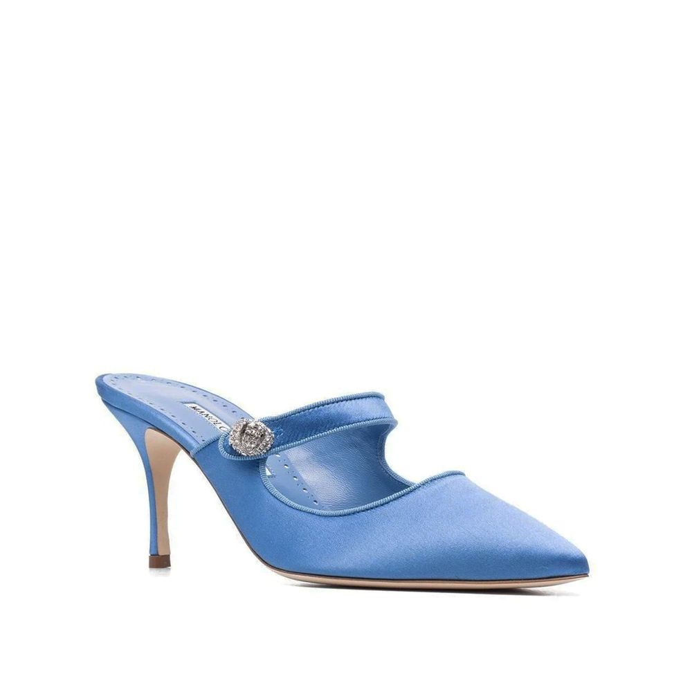 Mules Manolo Blahnik Camparimu blanches