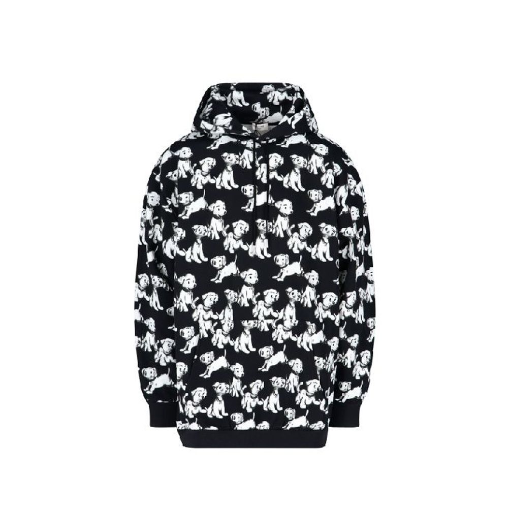 Sweat à capuche imprimé hommes noir