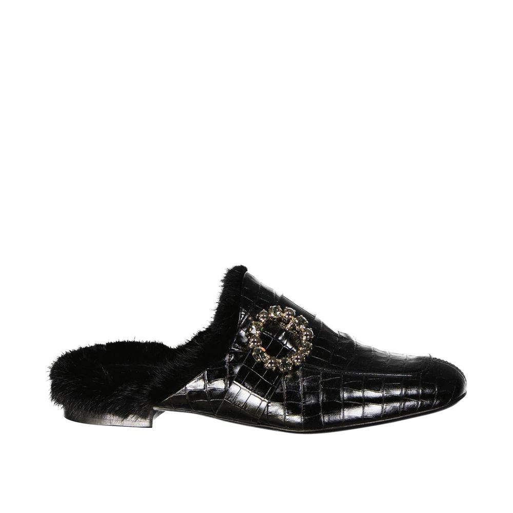 Mules Eleventy en cuir noires