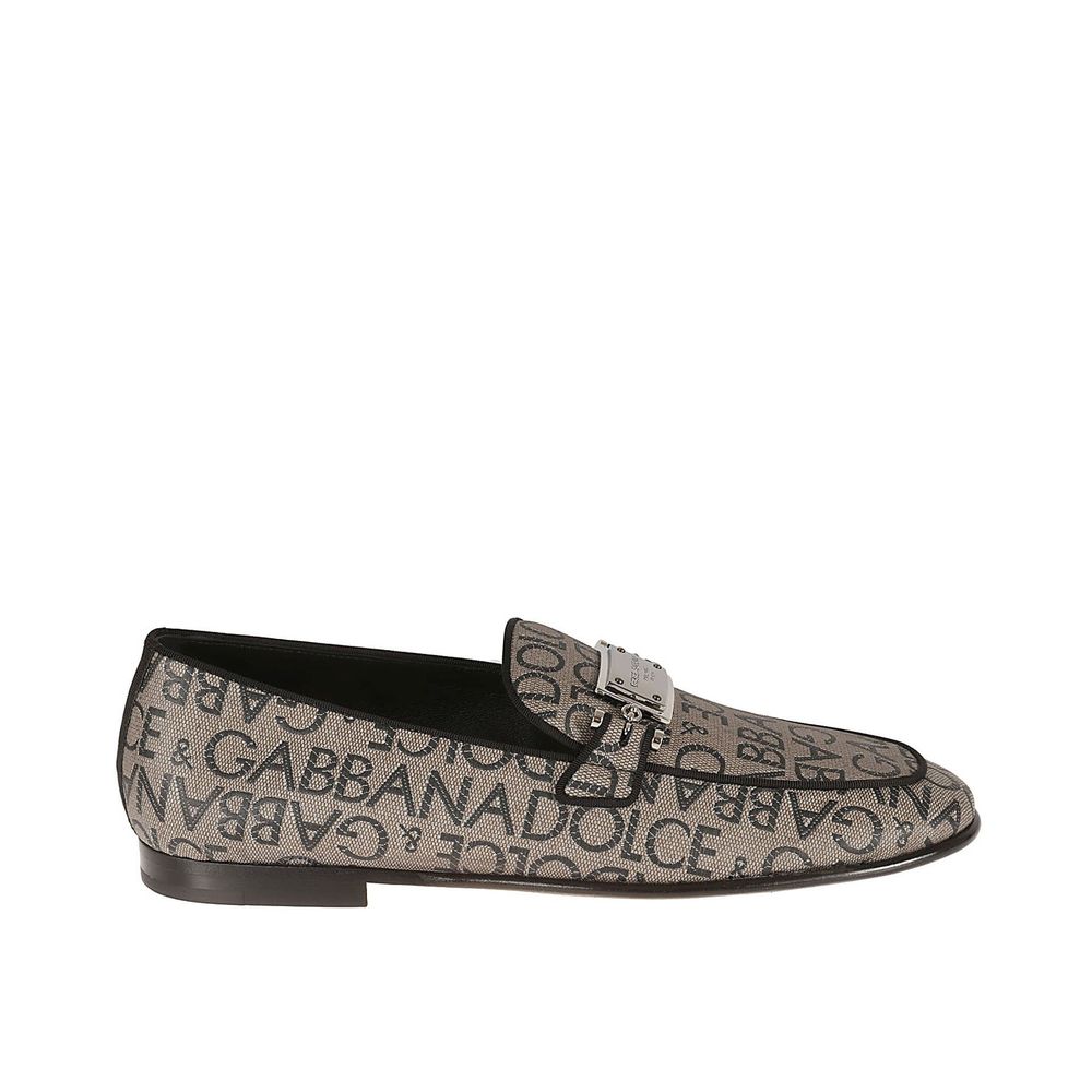 Loafers Jaquard en cuir noir
