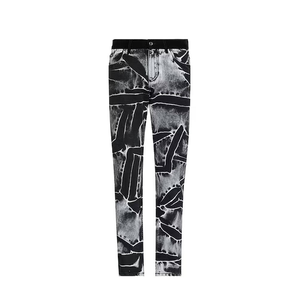 Jeans hommes avec détails velours bleus