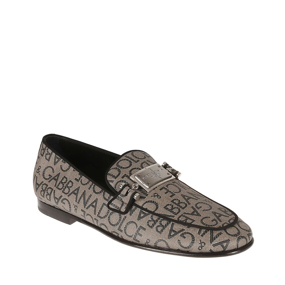 Loafers Jaquard en cuir noir