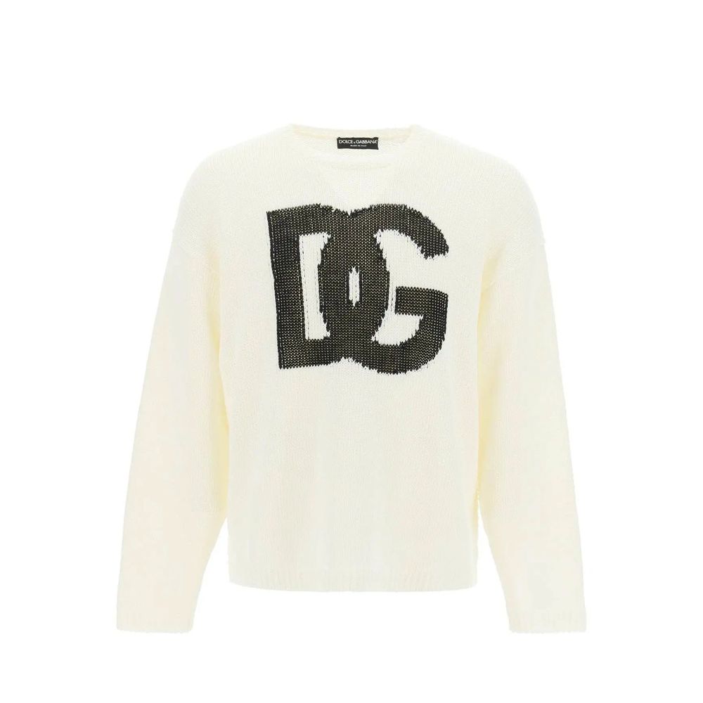 Pull Linéaire logo beige