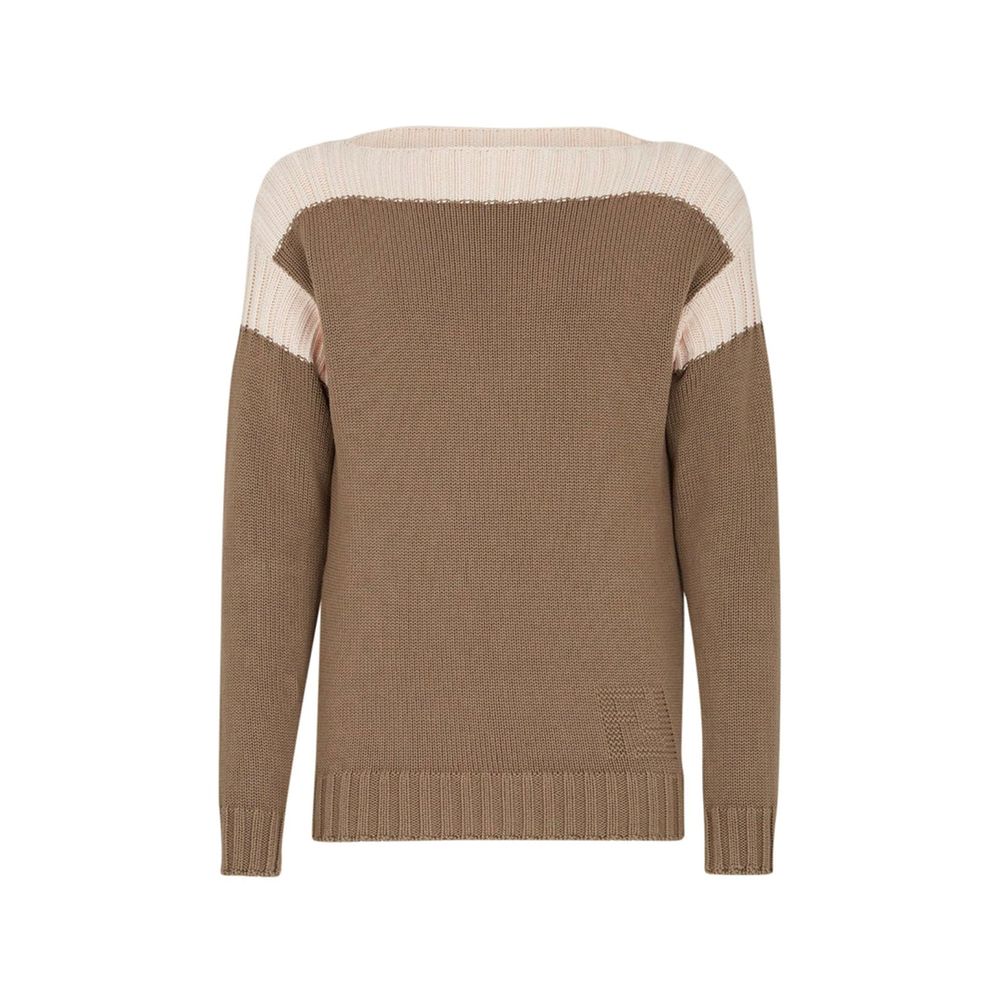 Pull coton Made in Italy beige