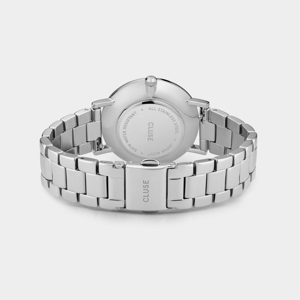 Montre silver stainless steel blanche