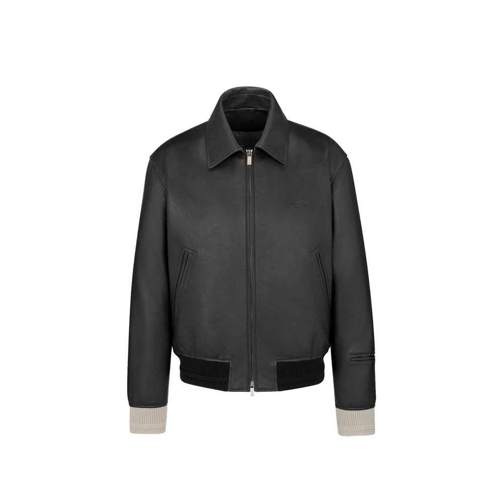 Veste en cuir Christian Couture noire