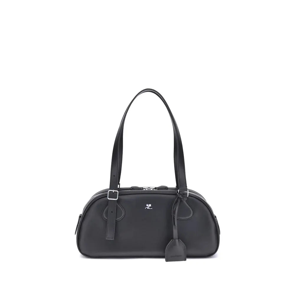 Sac à main Friday medium cuir noir Courrèges