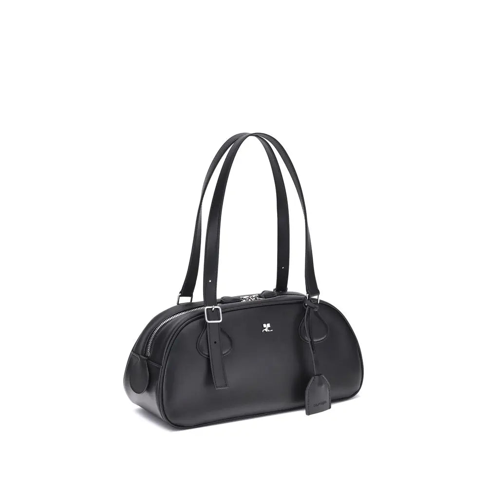 Sac à main Friday medium cuir noir Courrèges