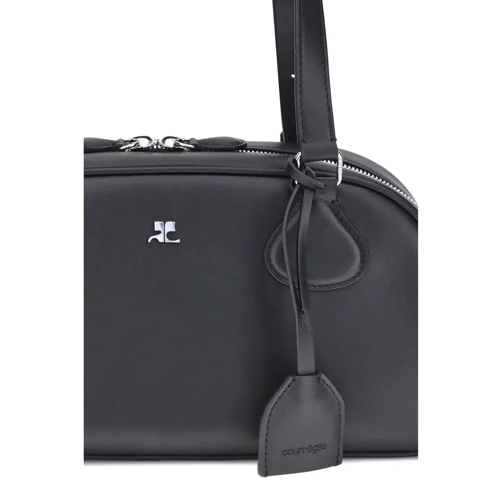 Sac à main Friday medium cuir noir Courrèges