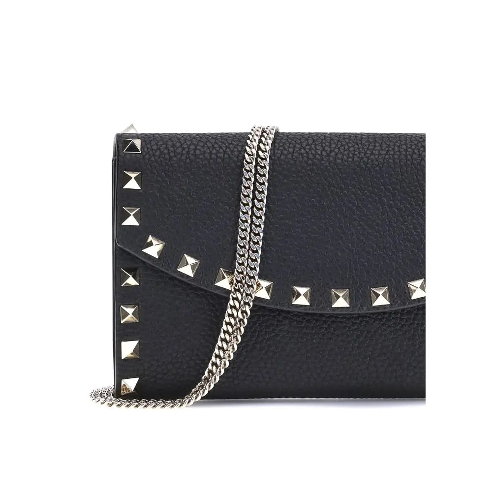 Portefeuille Valentino Garavani avec chaîne noir Valentino Garavani