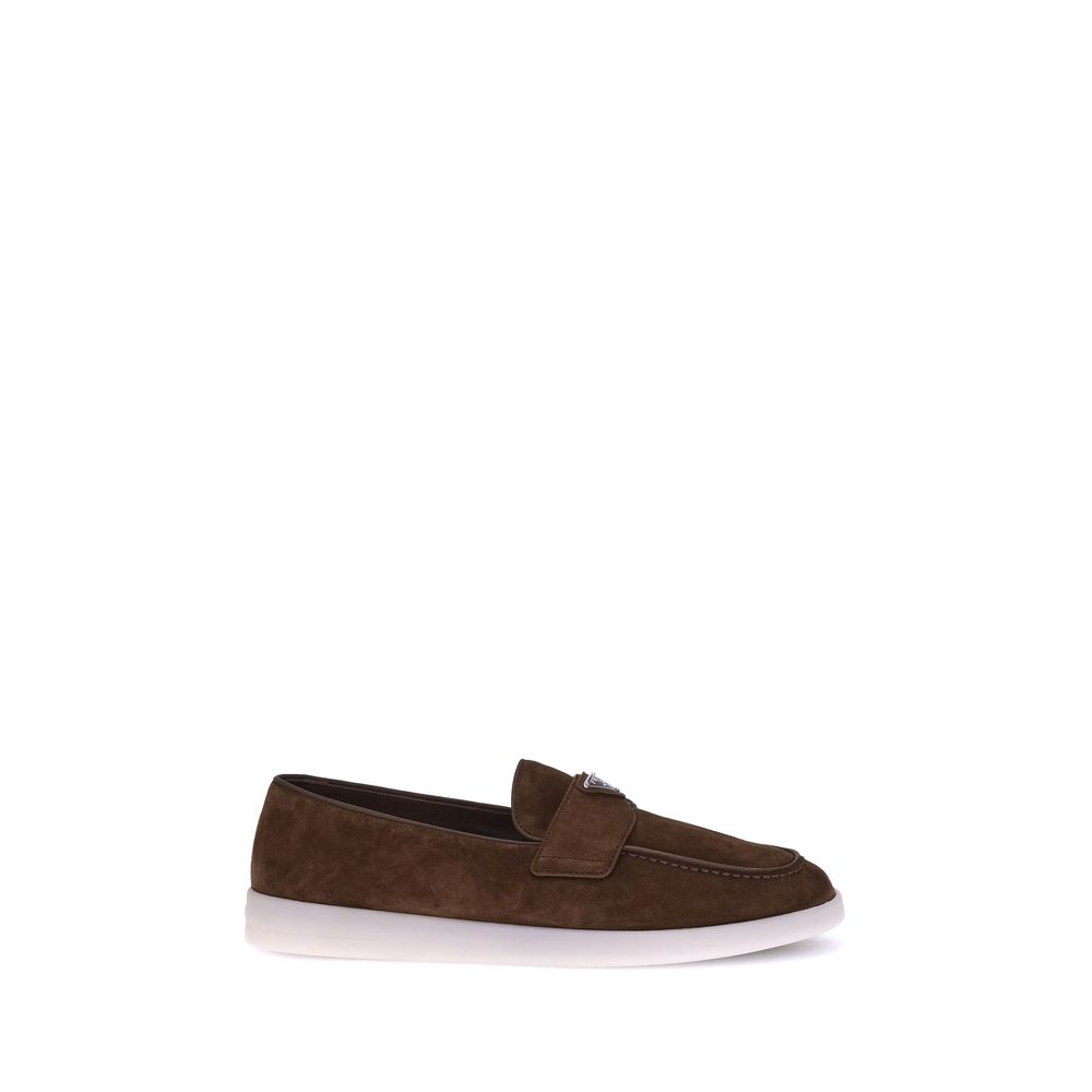 Loafers Prada en cuir beiges