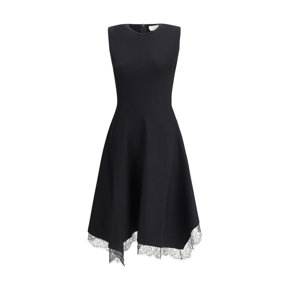Robe midi asymétrique Alexander McQueen noire