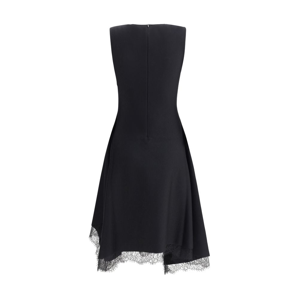 Robe midi asymétrique Alexander McQueen noire