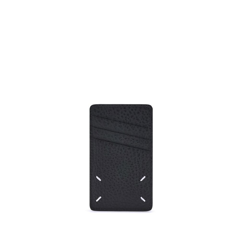 Porte-cartes Margiela vertical en cuir noir