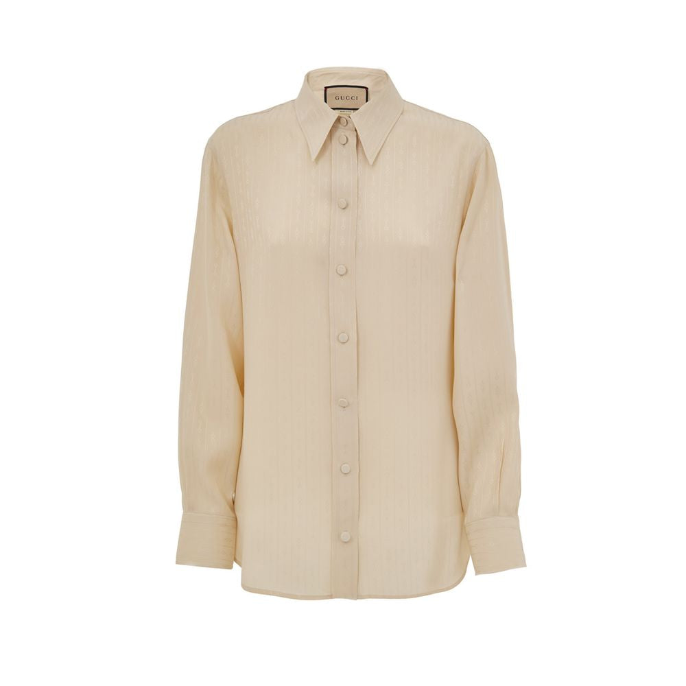 Chemise Gucci en soie beige