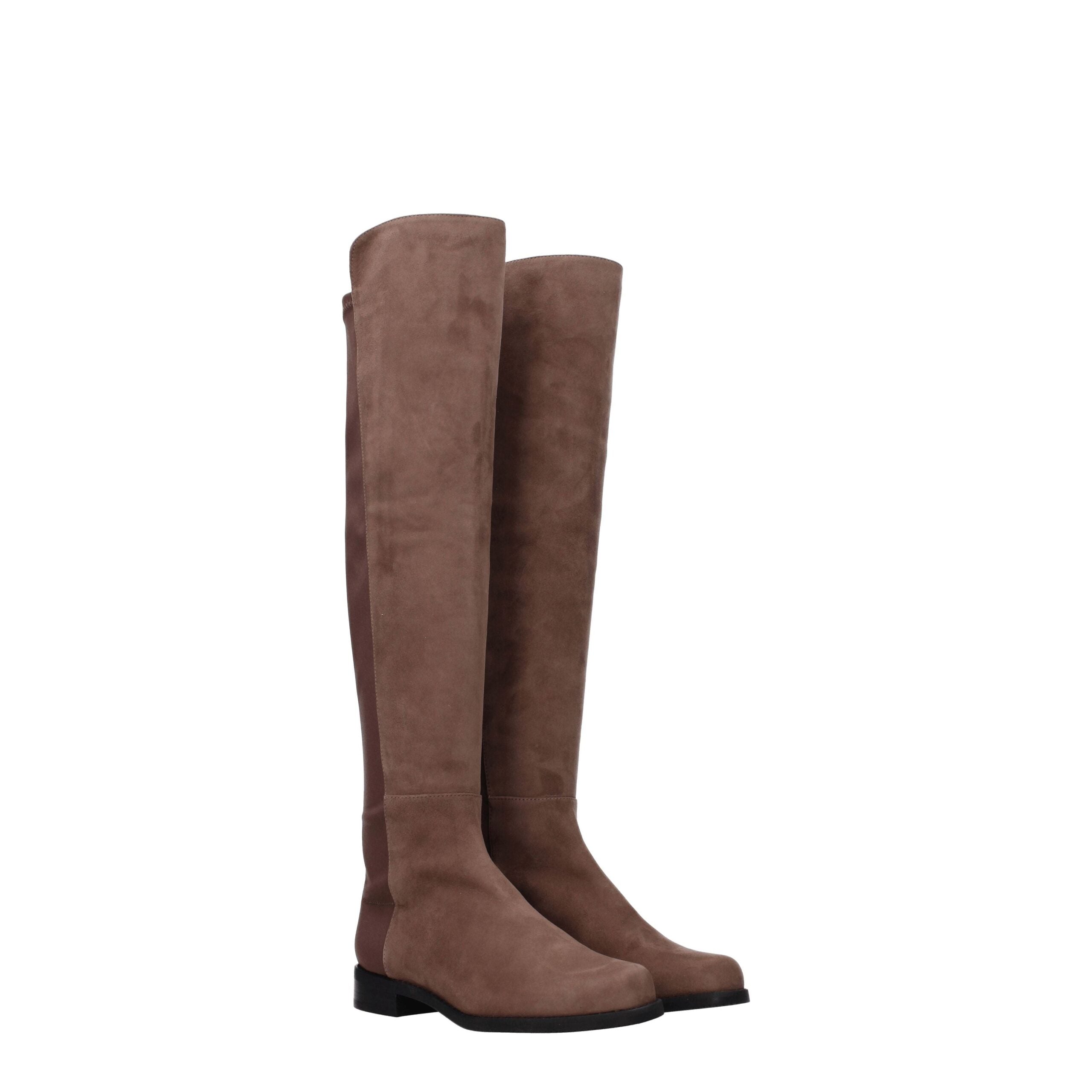 Bottines Stuart Weitzman en cuir marron
