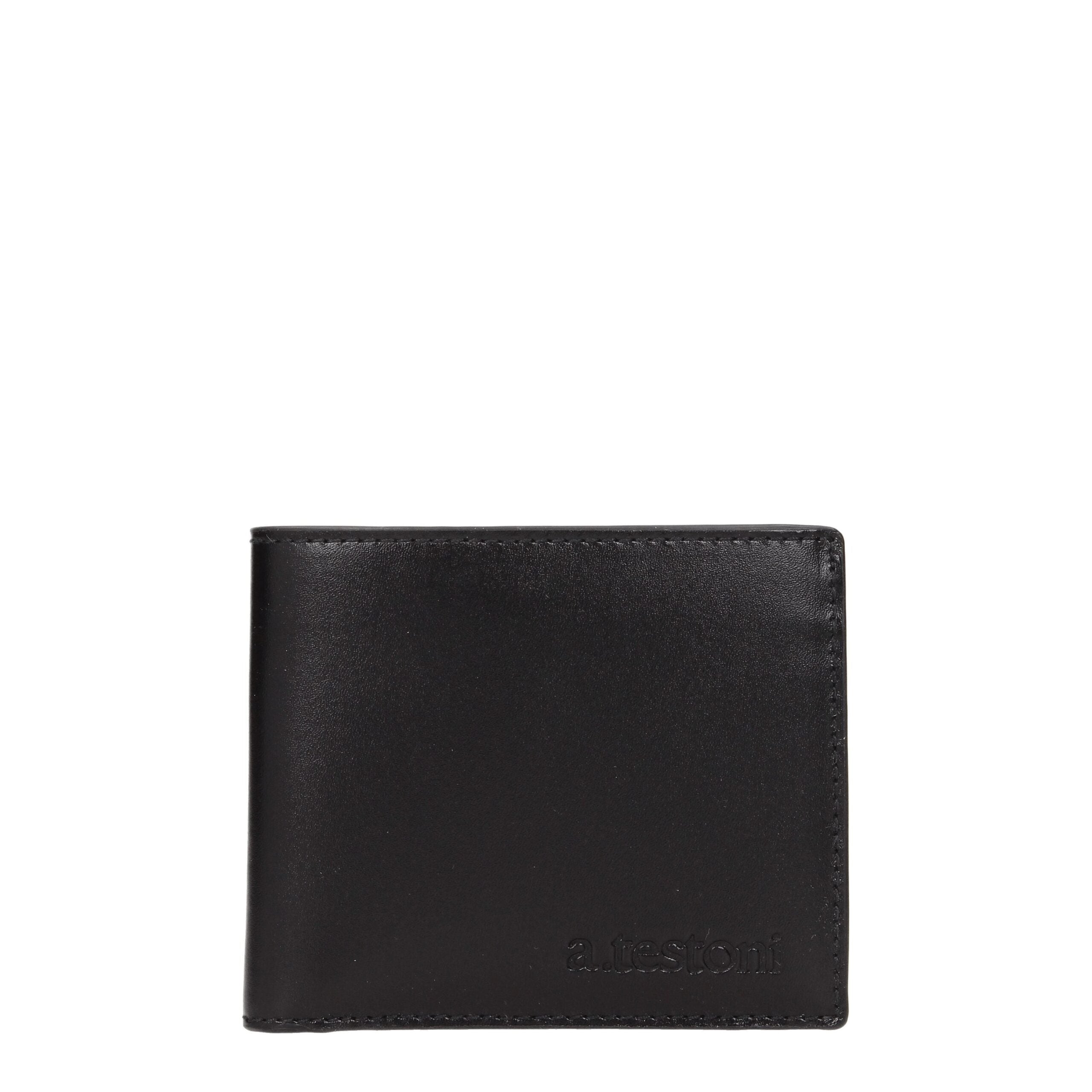 Portefeuille Testoni en cuir noir