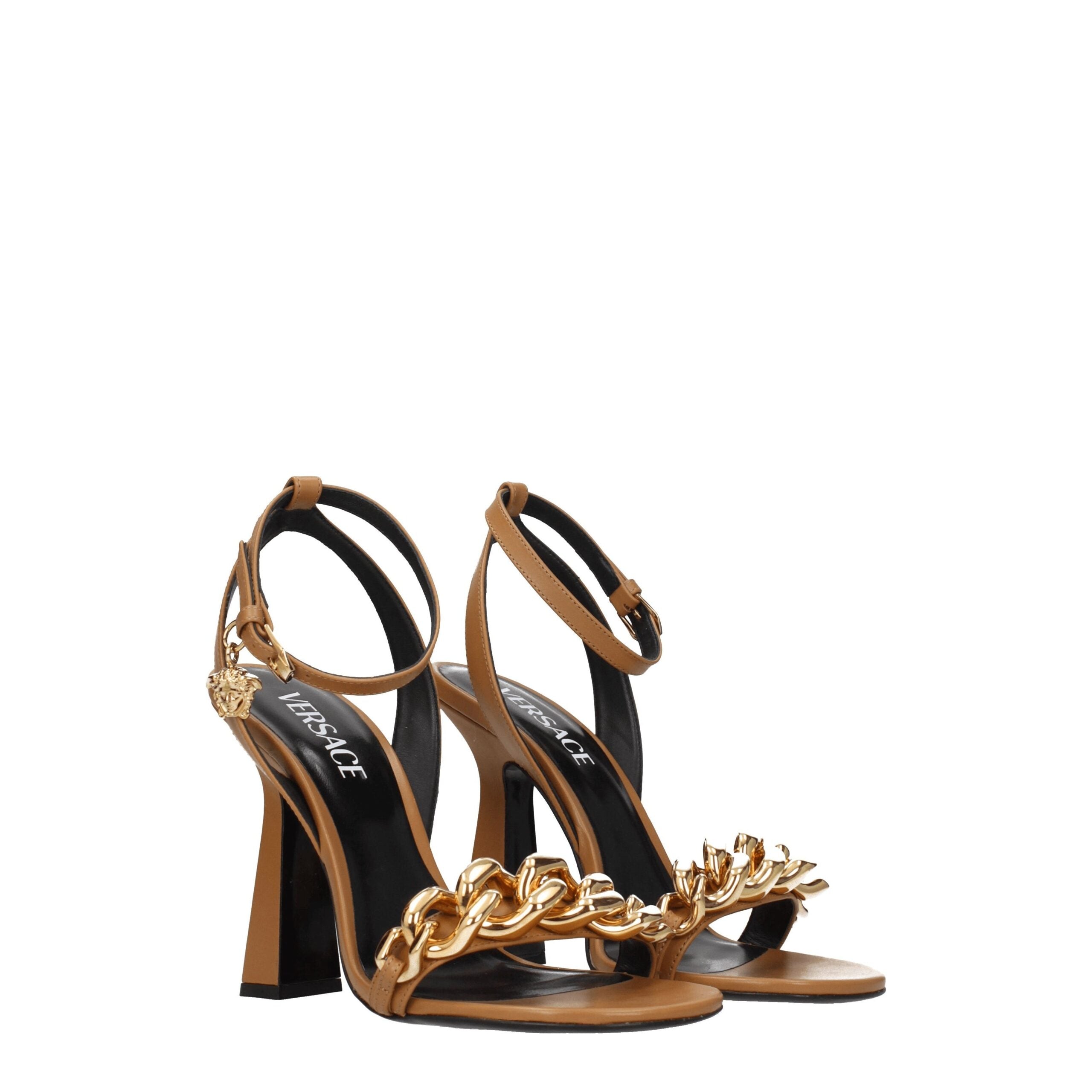 Sandales Versace à talons brunes