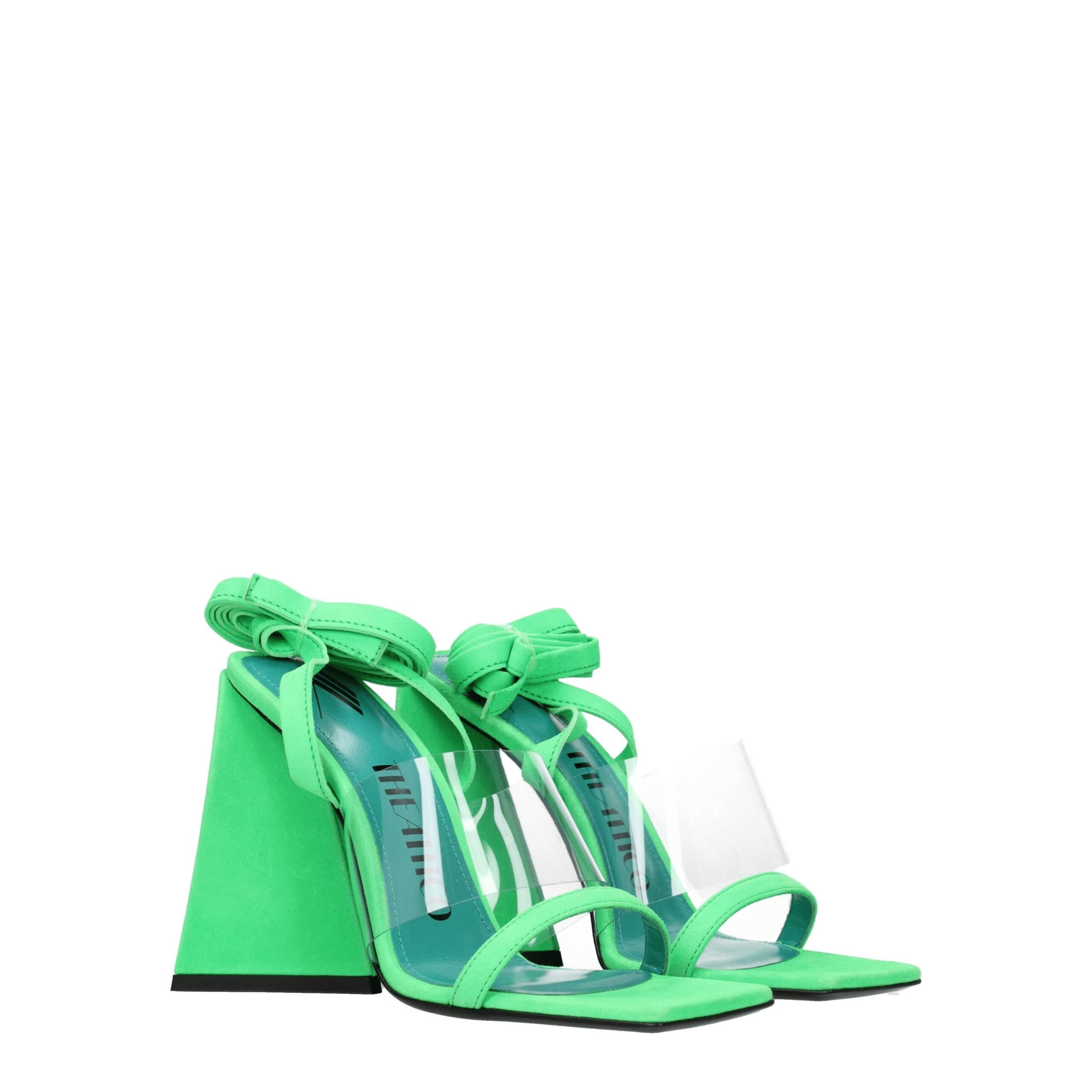 Sandales The Attico transparentes fluo vert