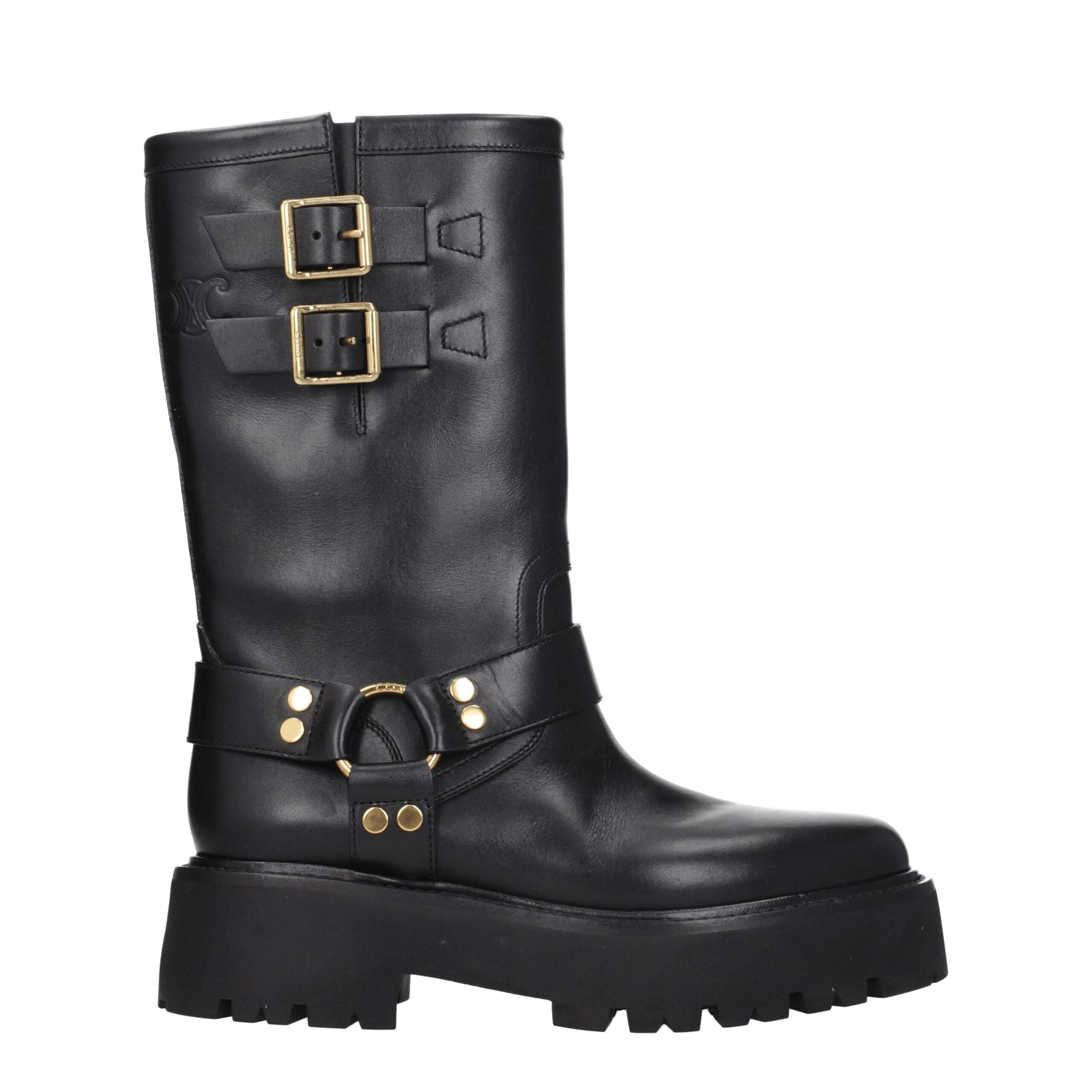 Bottines Celine en cuir or