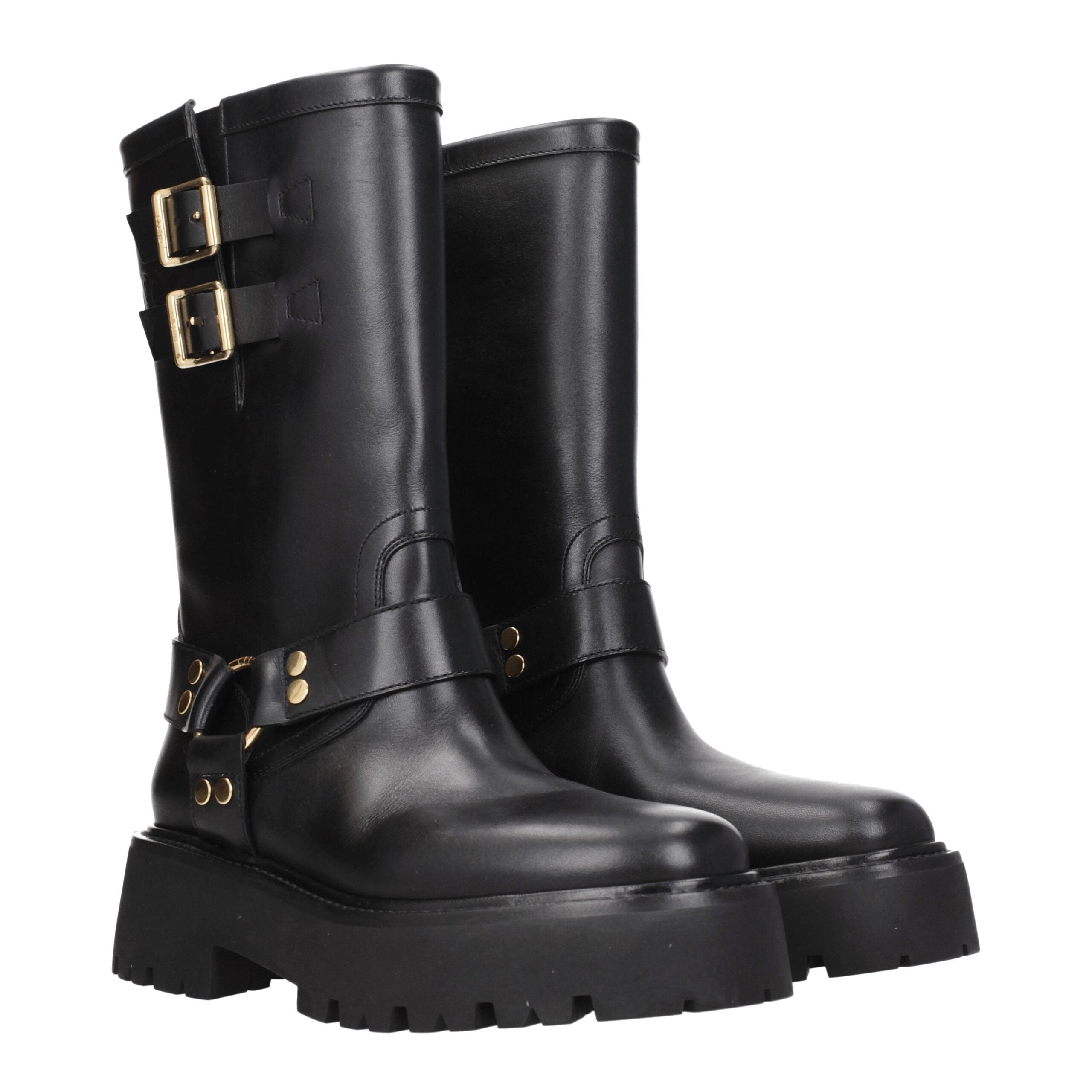 Bottines Celine en cuir or