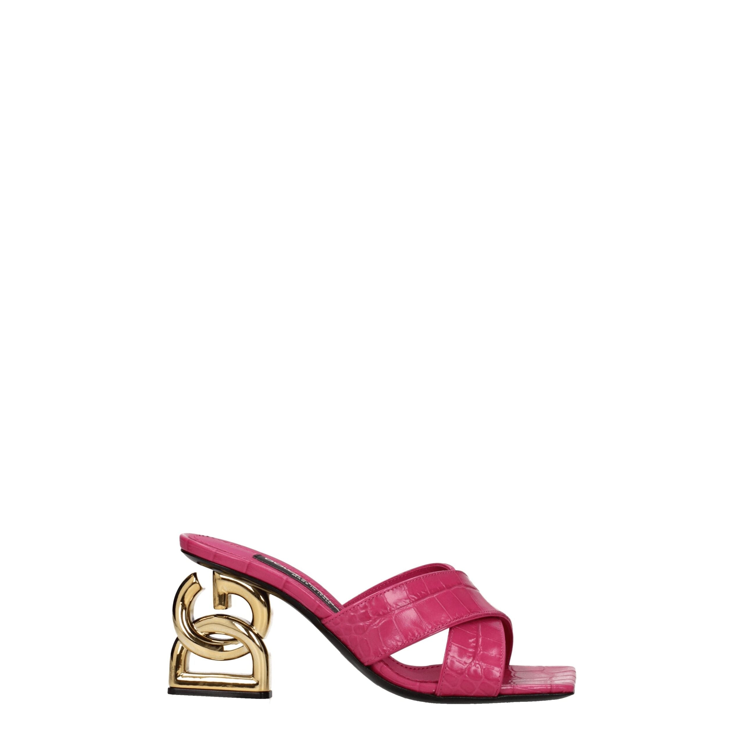 Sandales Dolce&Gabbana en cuir roses